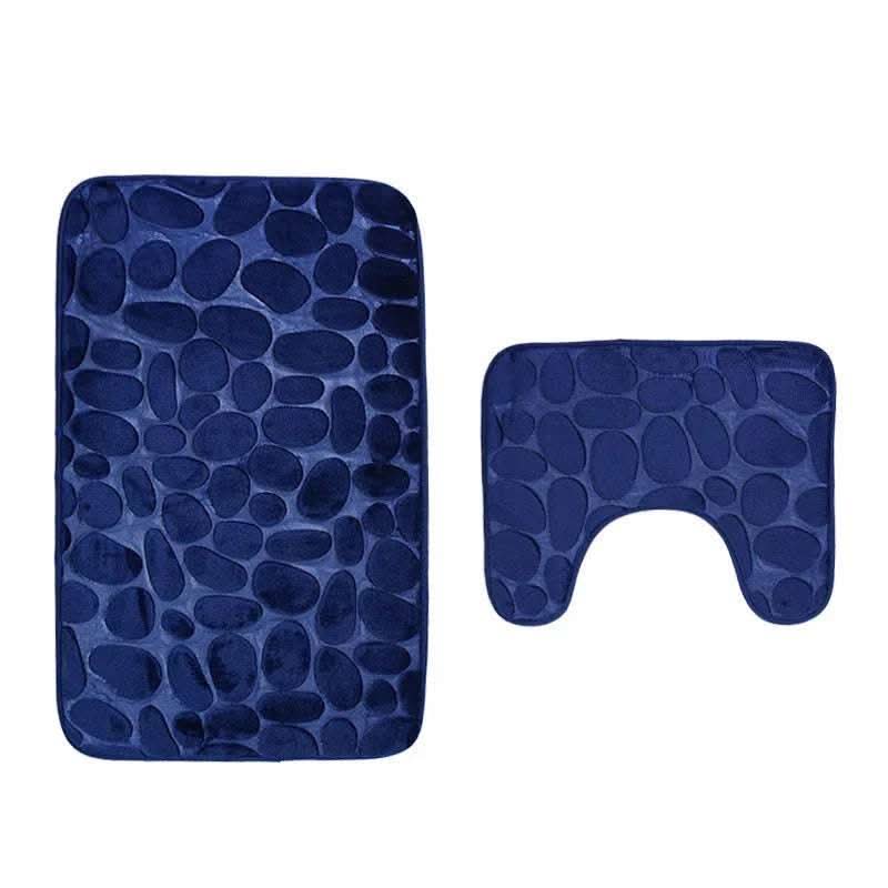 Bathroom Anti-slip Mat European And American Pebble Stone Carpet Toilet Floor Mat Set Bathroom Fendax 0