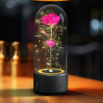 Creative 2 In 1 Rose Flowers LED Light And Bluetooth