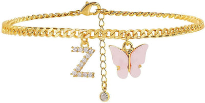 Butterfly Letter Feet Chain Fashion Inlaid Diamond Letter Acrylic Fendax 0