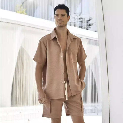 Elastic Waist Shorts Plain Young Two-piece Set Fendax 0