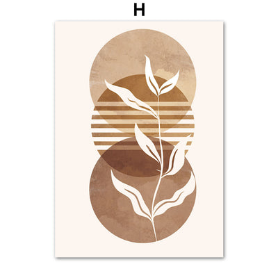 Line Leaves Abstract Boho Home Decor
