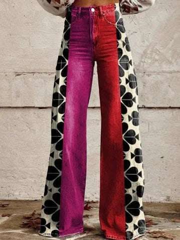 Thin Faux Denim Wide-leg Pants Fendax 0