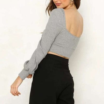 Sexy square collar knotted top Fendax 0