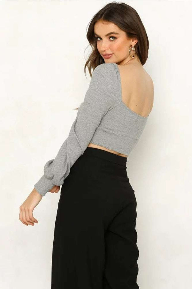 Sexy square collar knotted top Fendax 0