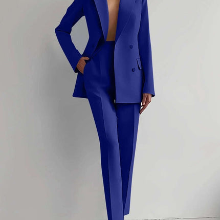 Casual Suits Fashion Long Sleeve Single-breasted Jacket Top And Slim Fit Trousers Women's Business Suits Fendax 0