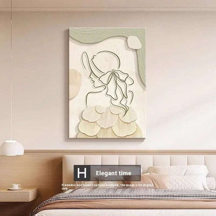 Decorative Painting Cream Style Abstract Line Character Mural Fendax 0