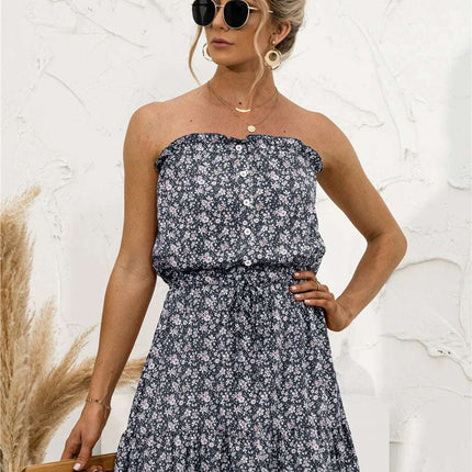 Summer New Sexy Tube Top Floral Dress Fendax 0