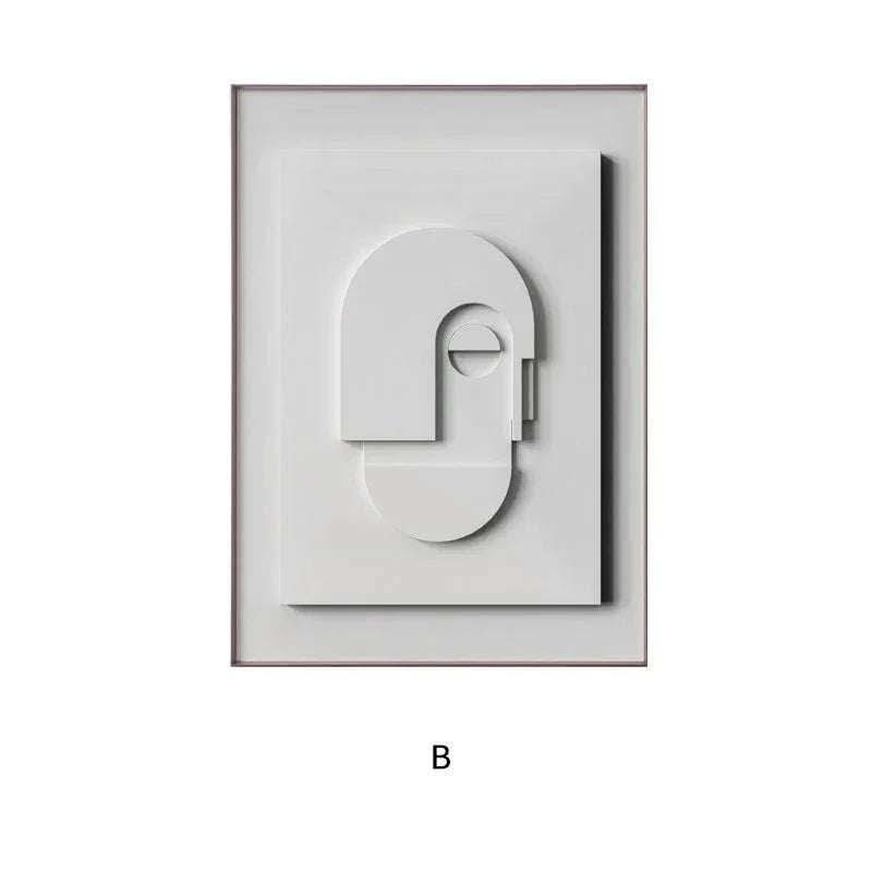 Three-dimensional Abstract Silent Style Geometric Morandi Hanging Painting Fendax 0