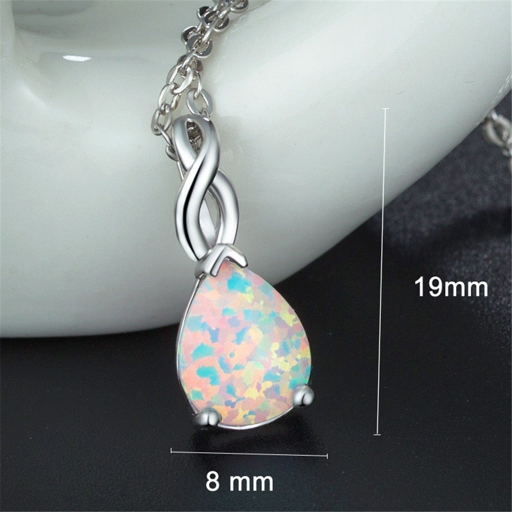 Water Drop Opal Pendant Necklace