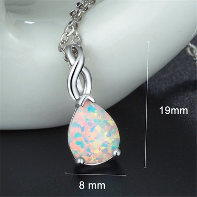 Water Drop Opal Pendant Necklace