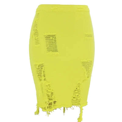 Hole bag hip skirt denim skirt Fendax 0