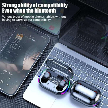 Mini Wireless Earbuds - Earbud Headphones With Digital Display Bluetooth Earbuds TWS 5.3 Wireless Headphones Earphone Waterproof For All Phones Fendax 5