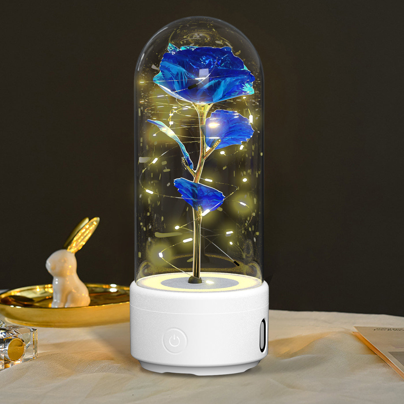 Creative 2 In 1 Rose Flowers LED Light And Bluetooth