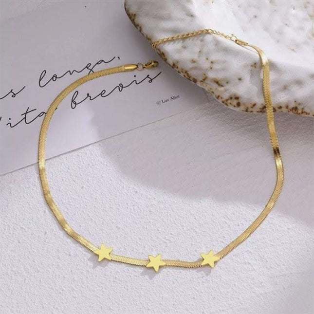 Stainless Steel Necklaces Gothic Blade Snake Chains Stars Choker Statement Light Luxury Temperament Necklace For Women Jewelry Fendax 0