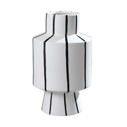 Black And White Striped Ceramic Vase Light Luxury Modern Home Fendax 0