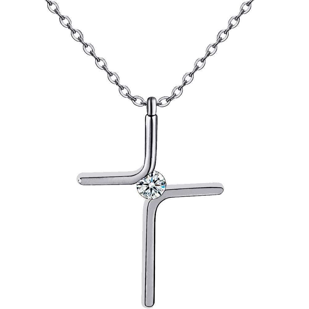 Cross Pendant New Simple Necklace Titanium Steel Plating Fendax 0