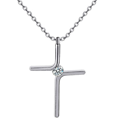 Cross Pendant New Simple Necklace Titanium Steel Plating Fendax 0