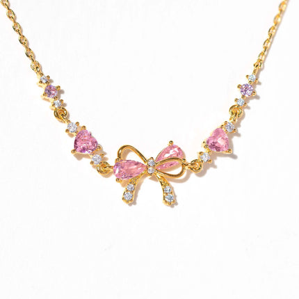 Cute Sweet Bracelet Loving Heart Zircon Bowknot Bracelet Fendax 0