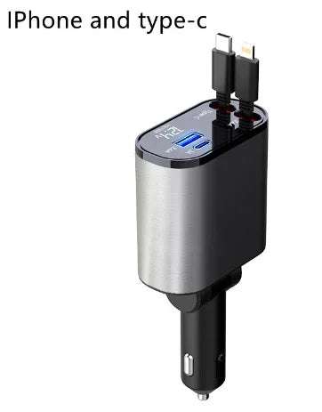 Metal Car Charger 100W Super Fast Charging Car Cigarette Lighter USB And TYPE-C Adapter Fendax 0
