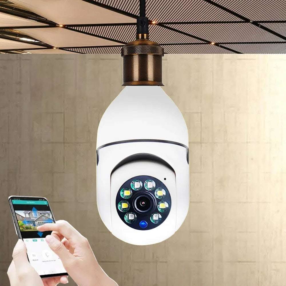 WiFi CAMERA 1080P Bulb 4X Zoom Camera E27 Home 5GWiFi Alarm Monitor Fendax 0