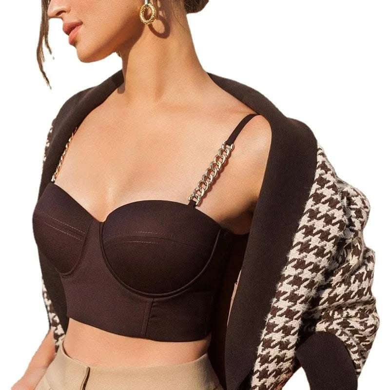 Vest Slim Sexy Sling Chain Top Women Fendax 0