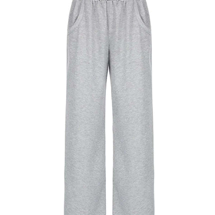 Fashion High Waist Loose Wide Legs Comfortable Gray All-match Commute Street Casual Pants For Women Fendax 0