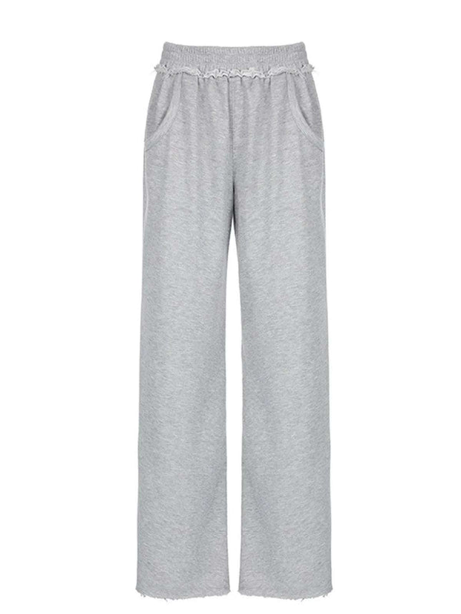 Fashion High Waist Loose Wide Legs Comfortable Gray All-match Commute Street Casual Pants For Women Fendax 0