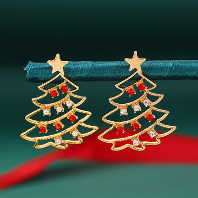 Christmas Earrings With Christmas Tree