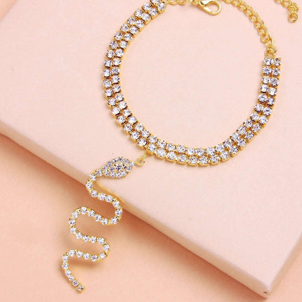 European And American Fashion Full Diamond Double Layer Feet Chain Fendax 0