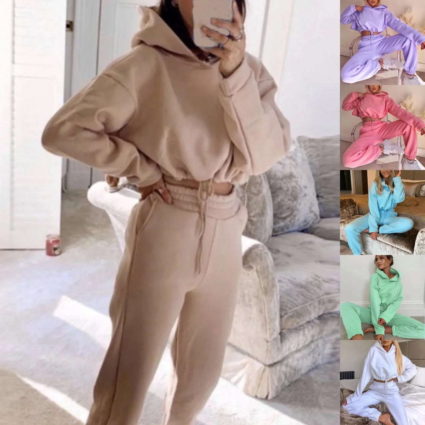 Jogging Suits For Women 2 Piece Sweatsuits Tracksuits Sexy Long Sleeve HoodieCasual Fitness Sportswear Fendax 4