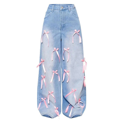 Bow High Waist Wide Leg Jeans Fendax 0