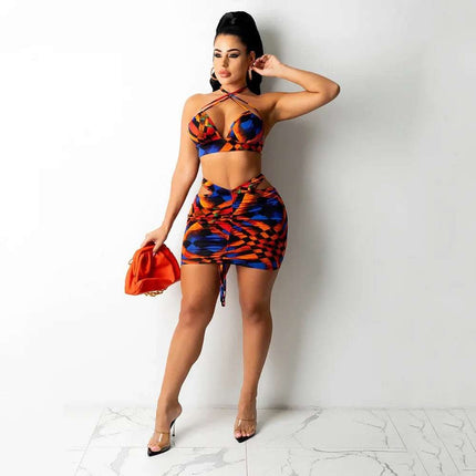 Two-piece Skirt With Hip Skirt