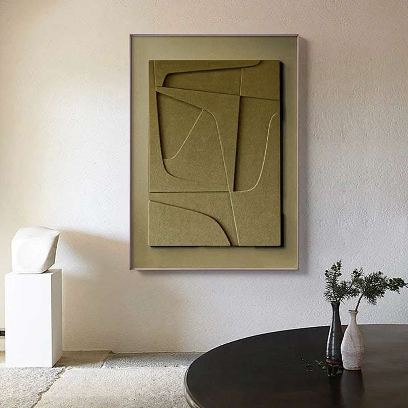 Three-dimensional Abstract Silent Style Geometric Morandi Hanging Painting Fendax 0