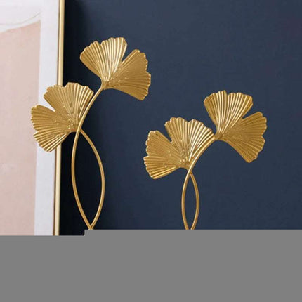 Light Luxury Ginkgo Leaf Terrazzo Base Metal Decorative Ornaments Fendax 0