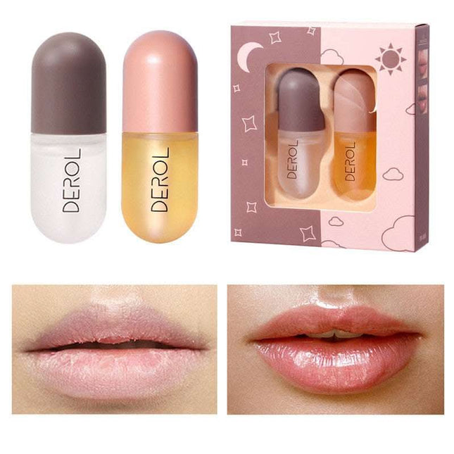 Day Night Instant Volume Lip Plumper Oil Clear Lasting Nourishing Repairing Reduce Lip Fine Line Care Lip Beauty Cosmetic Fendax 0