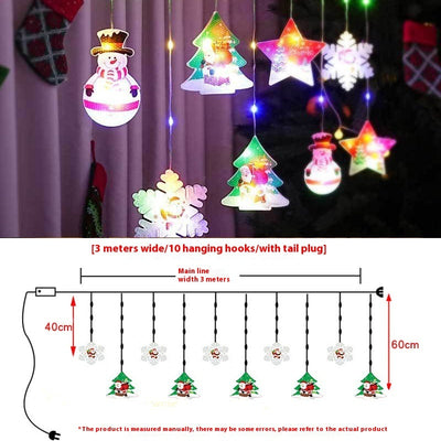 Painted Christmas Curtain Lights