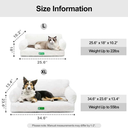 MEWOOFUN Orthopedic Dog Bed For Small Or Medium Dogs - 34.6 Inches Egg Foam Sofa With Removable Washable Cover & Non-Slip Bottom, Large, Beige Fendax 5