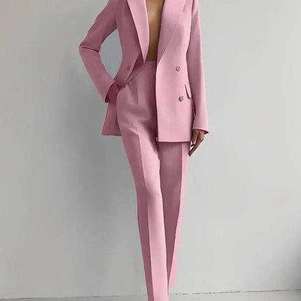 Casual Suits Fashion Long Sleeve Single-breasted Jacket Top And Slim Fit Trousers Women's Business Suits Fendax 0