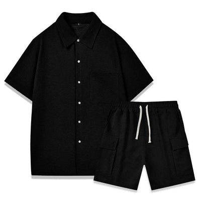 Elastic Waist Shorts Plain Young Two-piece Set Fendax 0