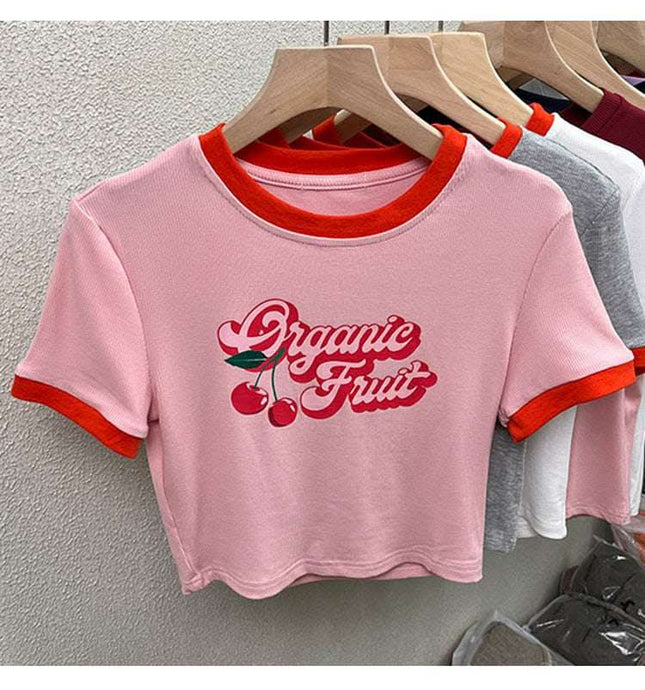Slim-fit Crop-top Women's Short-sleeved T-shirt Fendax 0