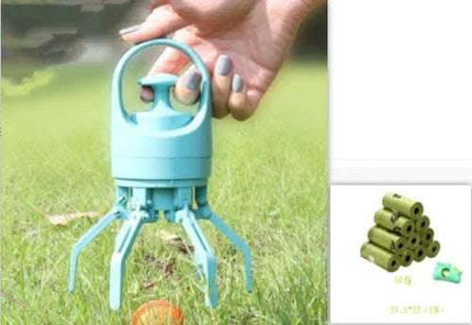 Portable Lightweight Dog Pooper Scooper With Built-in Poop Bag Dispenser Eight-claw Shovel For Pet Toilet Picker Pet Products Fendax 0