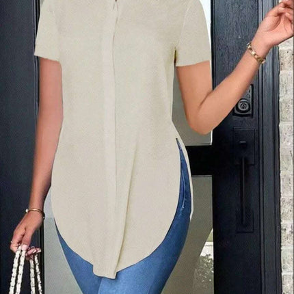 Summer Fashion Simple Polo Collar Women's Shirt Fendax 0