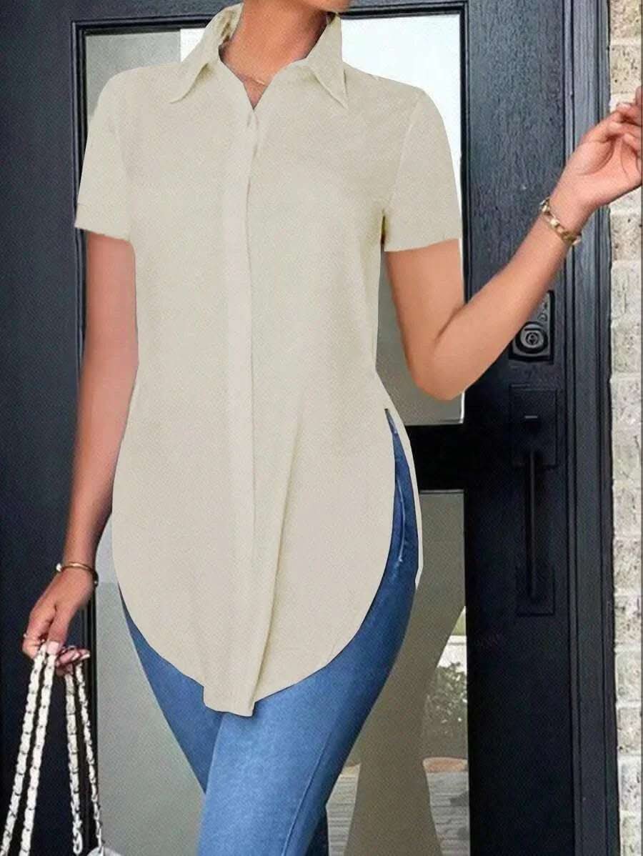 Summer Fashion Simple Polo Collar Women's Shirt Fendax 0