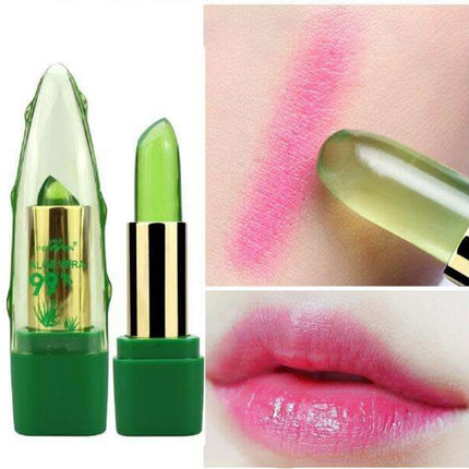 Aloe Vera Gel Color Changing Lipstick Gloss Moisturizer Anti-drying Desalination Fine-grain Lip Blam Care Fendax 0