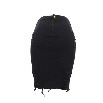 Hole bag hip skirt denim skirt Fendax 0