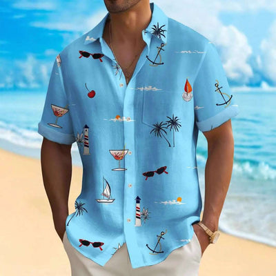 Men's Fashion Hawaiian Digital Printing Shirt Fendax 0