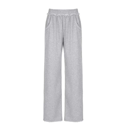 Fashion High Waist Loose Wide Legs Comfortable Gray All-match Commute Street Casual Pants For Women Fendax 0