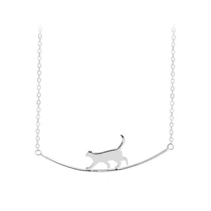 Fashion Jewelry Cute Climbing Cat Pendant Necklace Niche Fendax 0