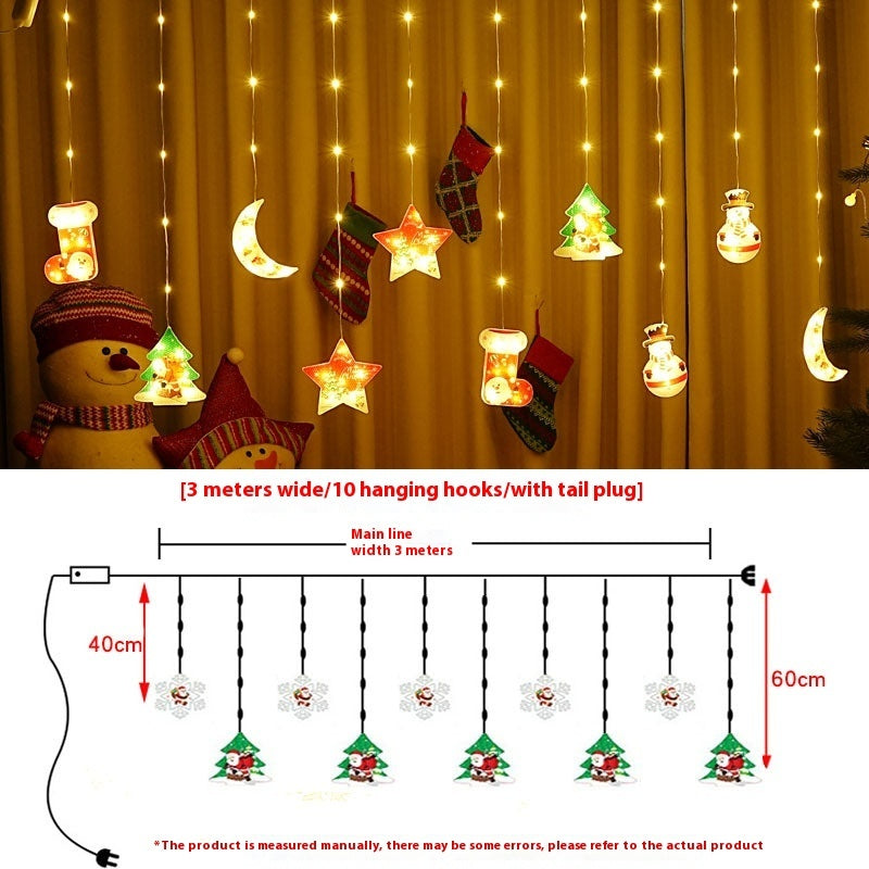 Painted Christmas Curtain Lights