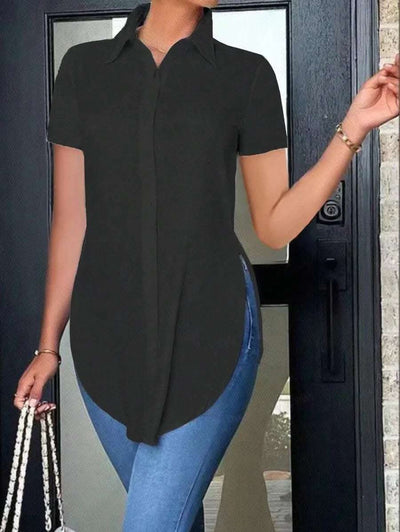 Summer Fashion Simple Polo Collar Women's Shirt Fendax 0